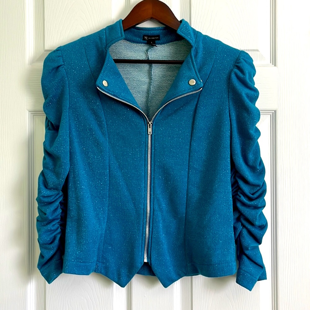 Blue Jacket with Zipper Closure